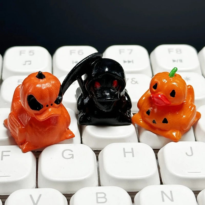 Y&D 3D Resin Artisan Keycap - Handmade Devil Duck, Cartoon Halloween Design for Gaming Mechanical Keyboards - Personalized DIY Key Switch Cover - Image 2